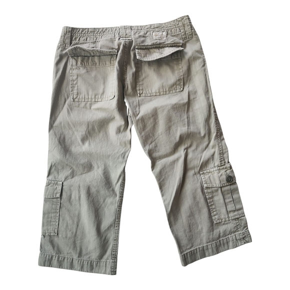 VTG Lucky Brand Dungarees Cargo Capri Pants Size 2 / 26 100% Cotton Y2K Utility - Picture 4 of 7